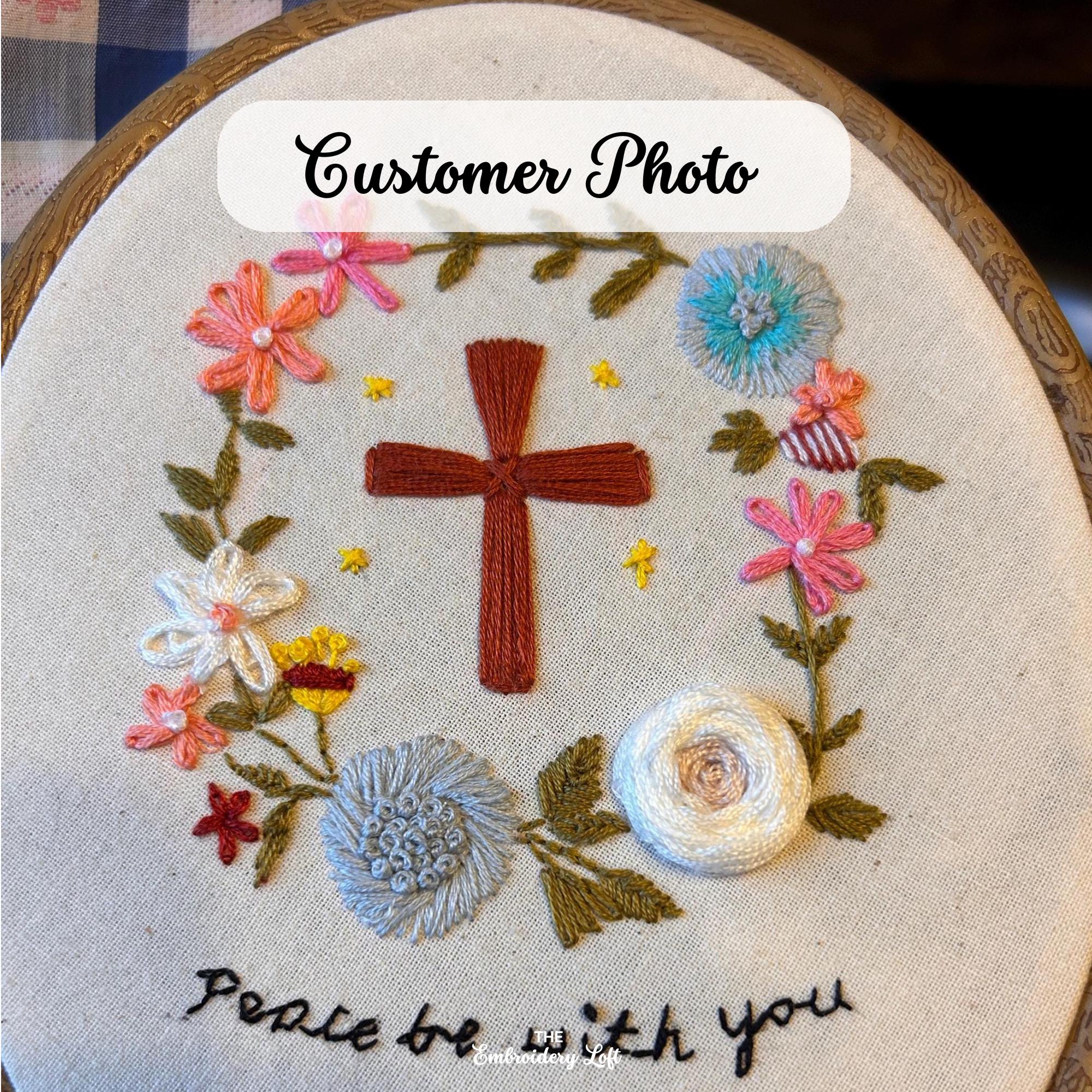 Floral Cross Embroidery Pattern