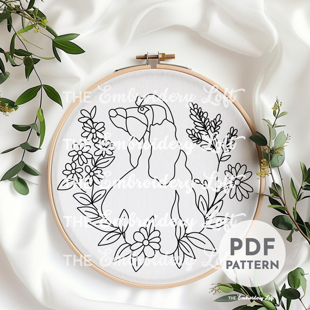 Afghan Hound Hand Embroidery Pattern