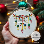 Christmas Lights Hand Embroidery Pattern