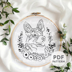 German Shepherd Hand Embroidery Pattern