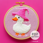 Witchy Duck Hand Embroidery Pattern