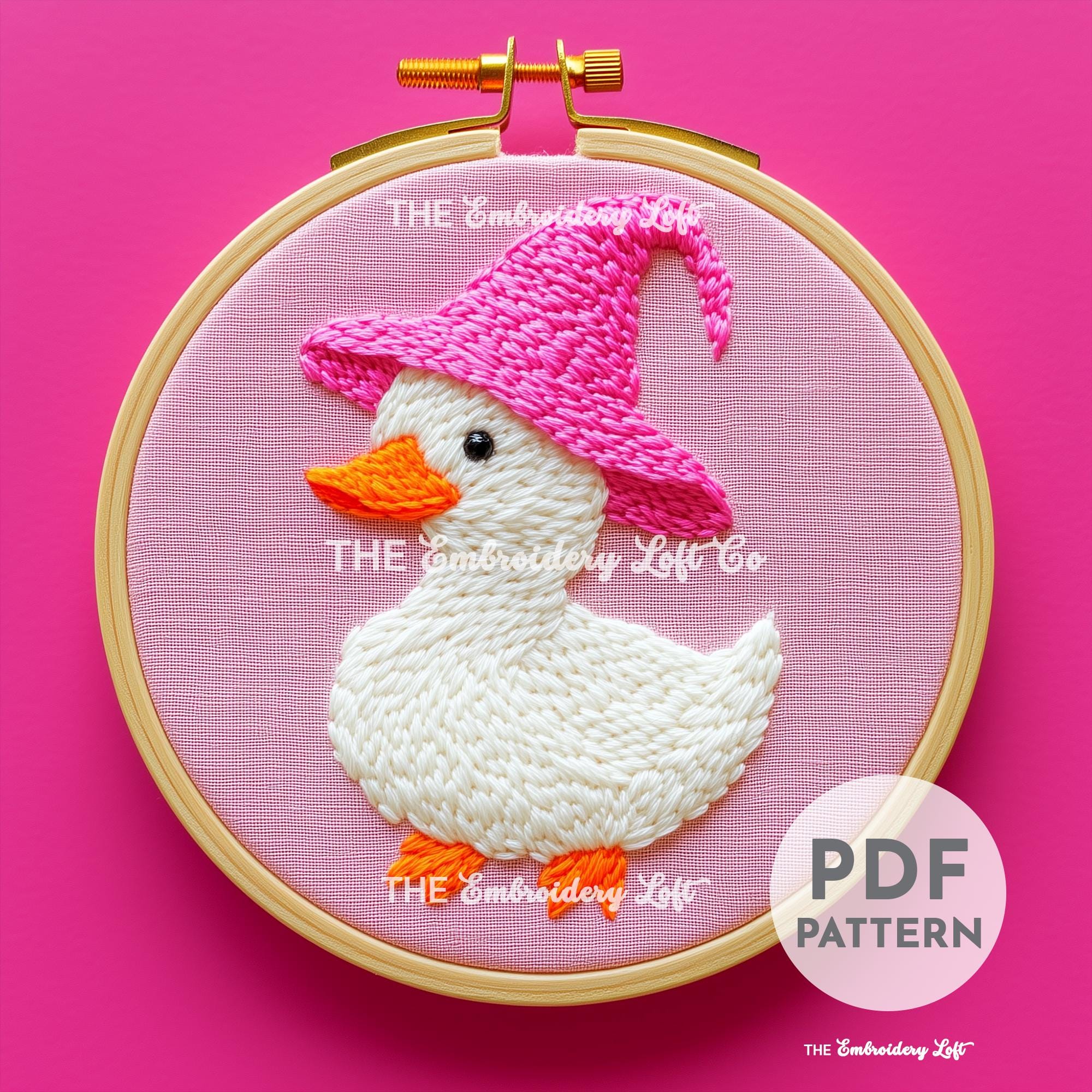 Witchy Duck Hand Embroidery Pattern