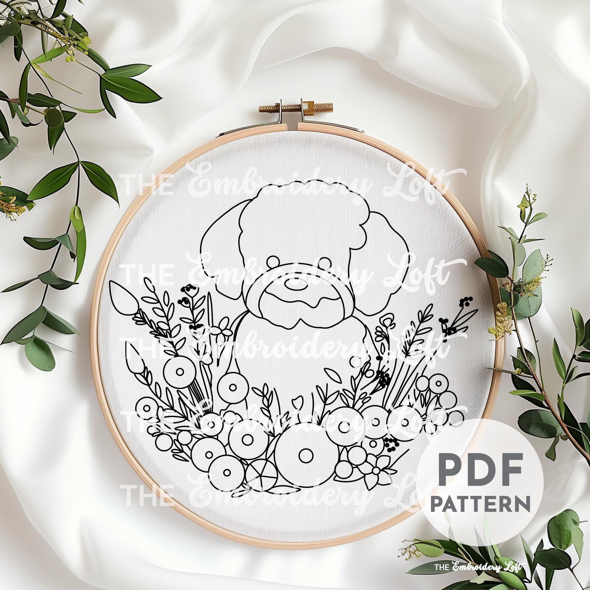 Poodle Hand Embroidery Pattern