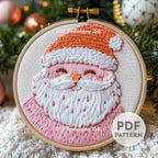 Pink Santa Hand Embroidery Pattern