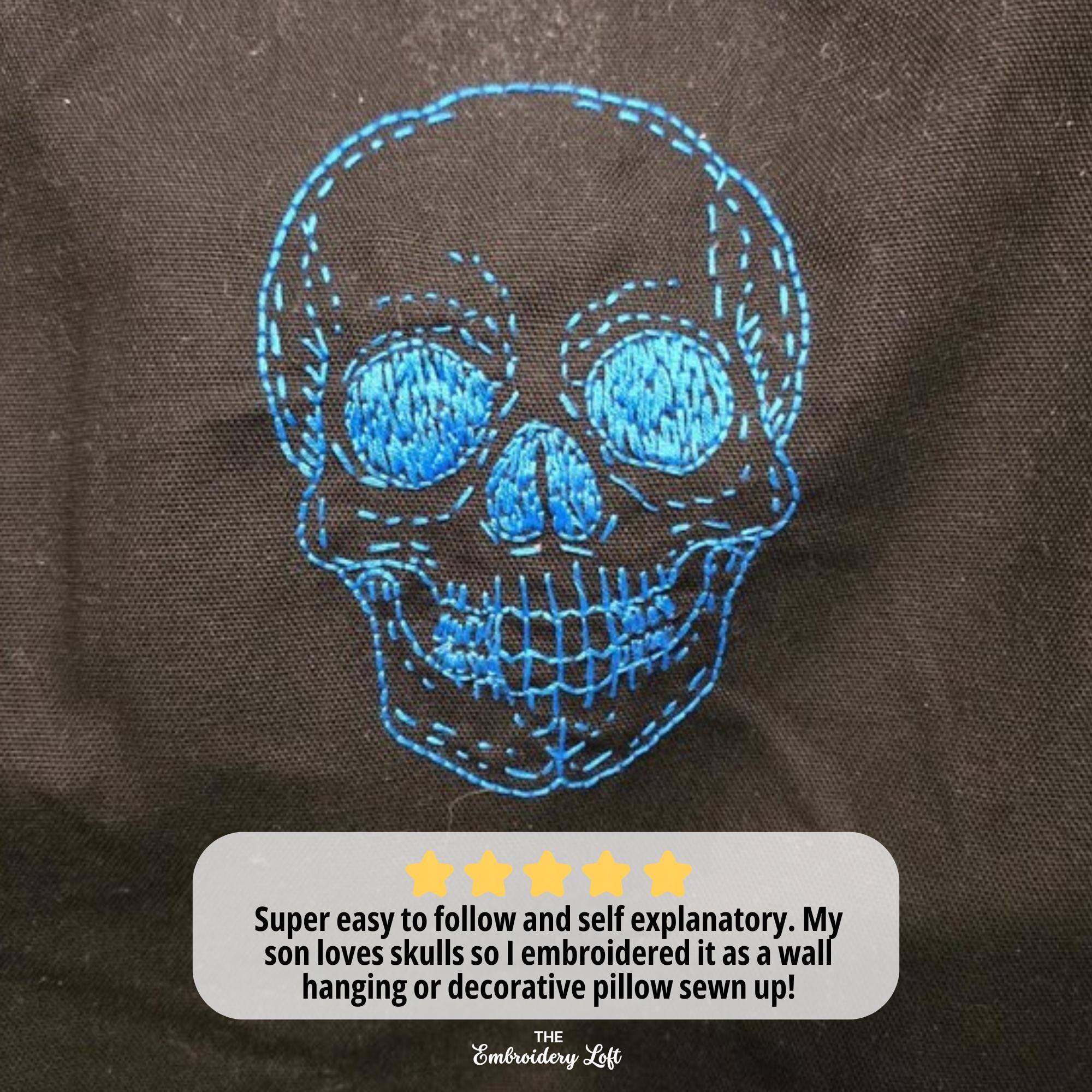Anatomical Skull Hand Embroidery Pattern