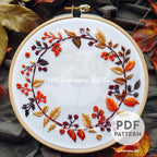 Autumn Wreath Hand Embroidery Pattern