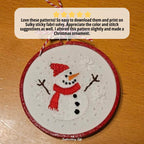 Snowman and Cardinal Hand Embroidery Pattern