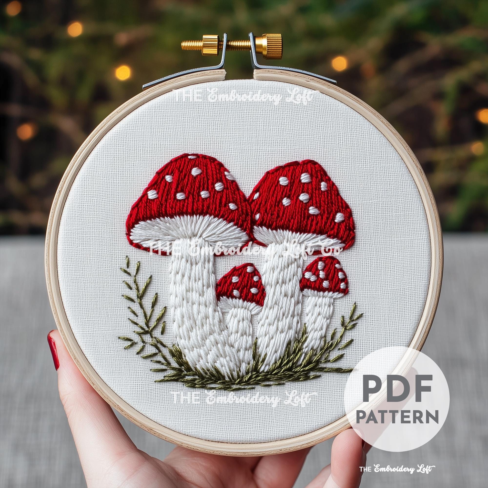 Winter Mushrooms Hand Embroidery Pattern