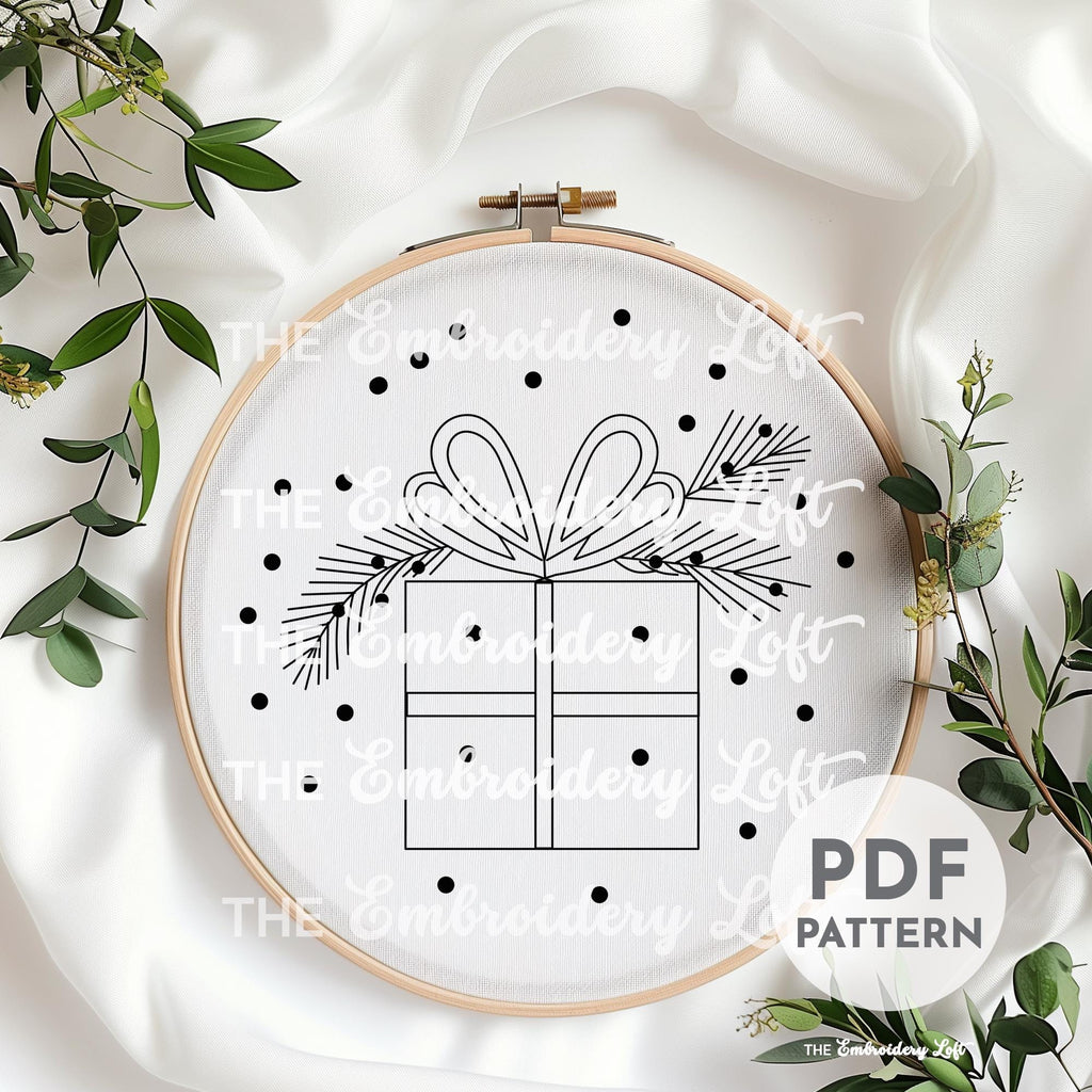 Christmas Present Hand Embroidery Pattern