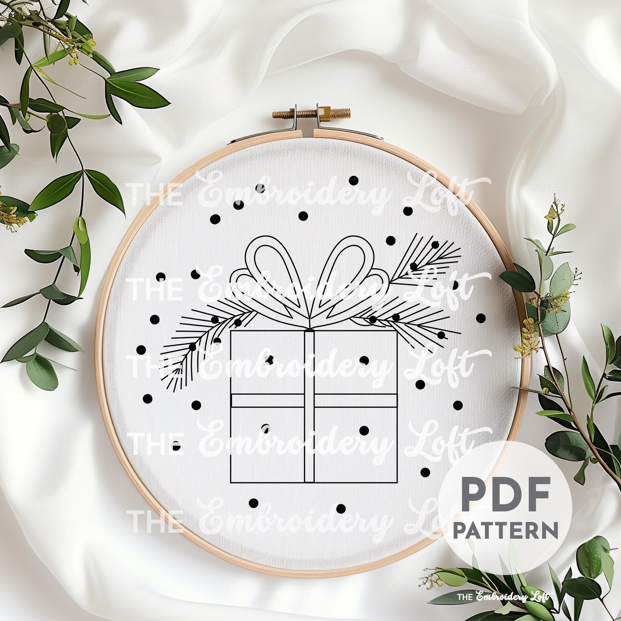 Christmas Present Hand Embroidery Pattern