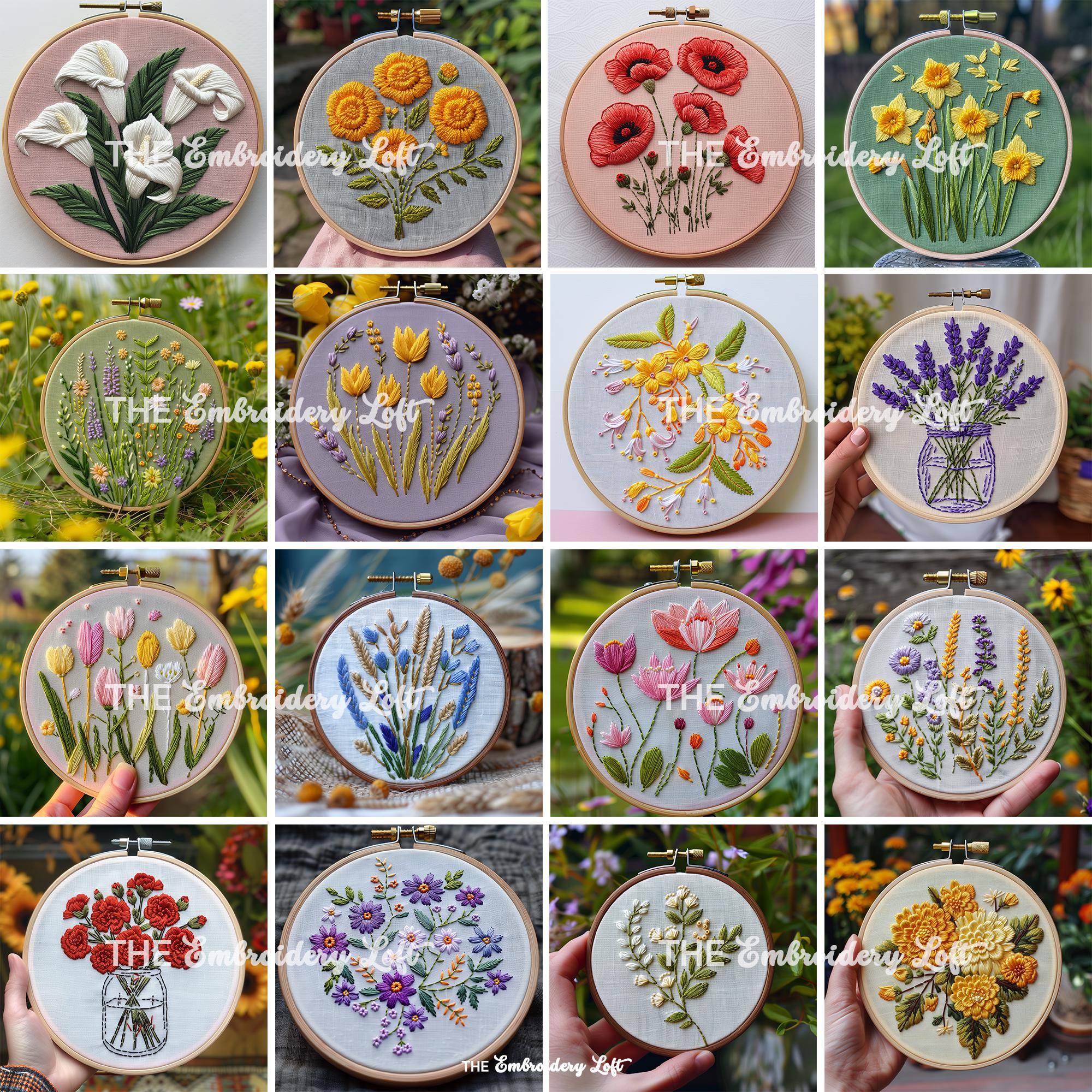MINI COLLECTION, Floral Hand Embroidery Pattern Collection, Current and Future Designs, Lifetime Access, Hand Embroidery, Embroidery PDF