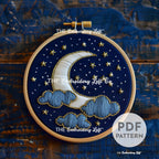 Baby Moon Hand Embroidery Pattern