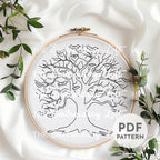 Haunted Tree Hand Embroidery Pattern