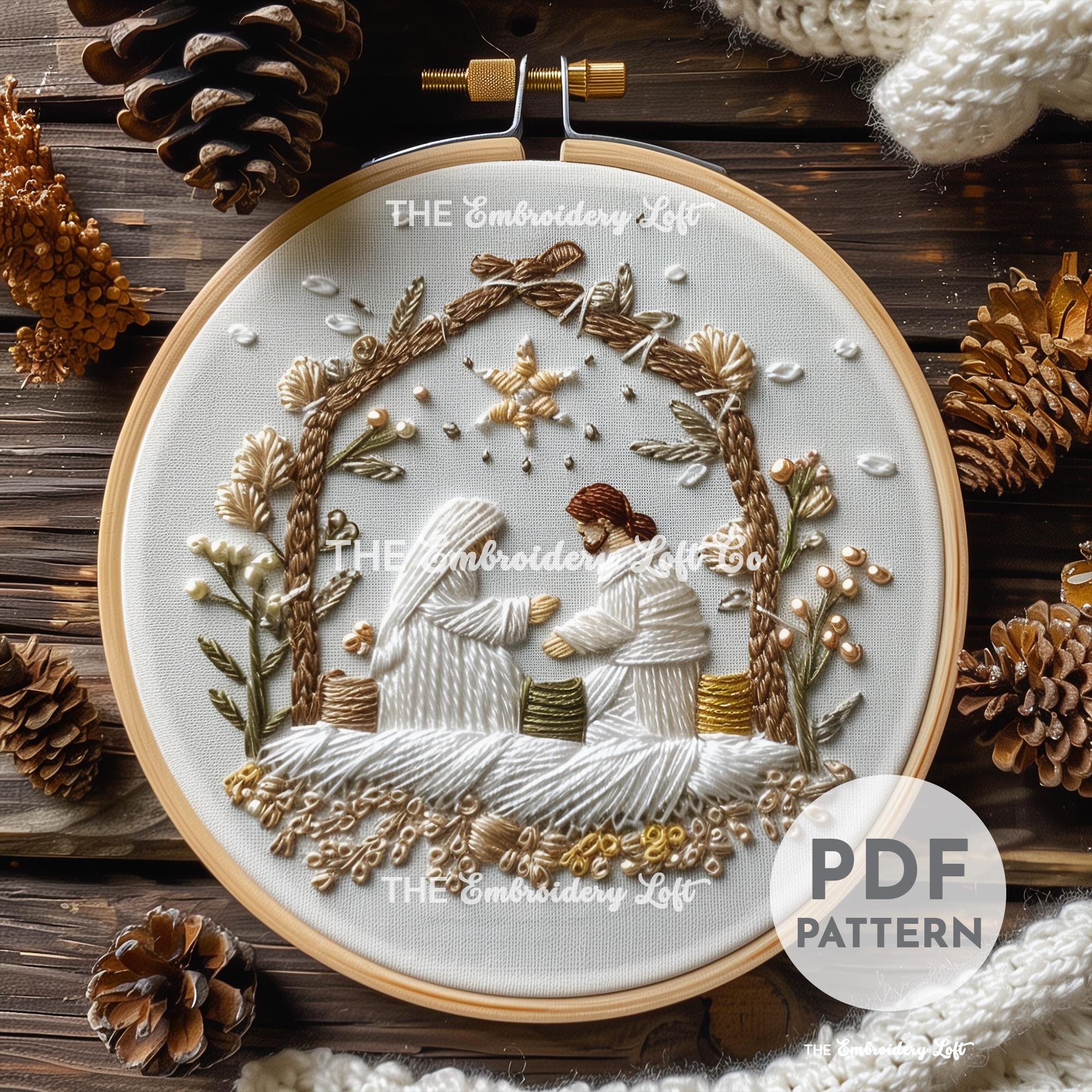 Nativity Scene Hand Embroidery Pattern