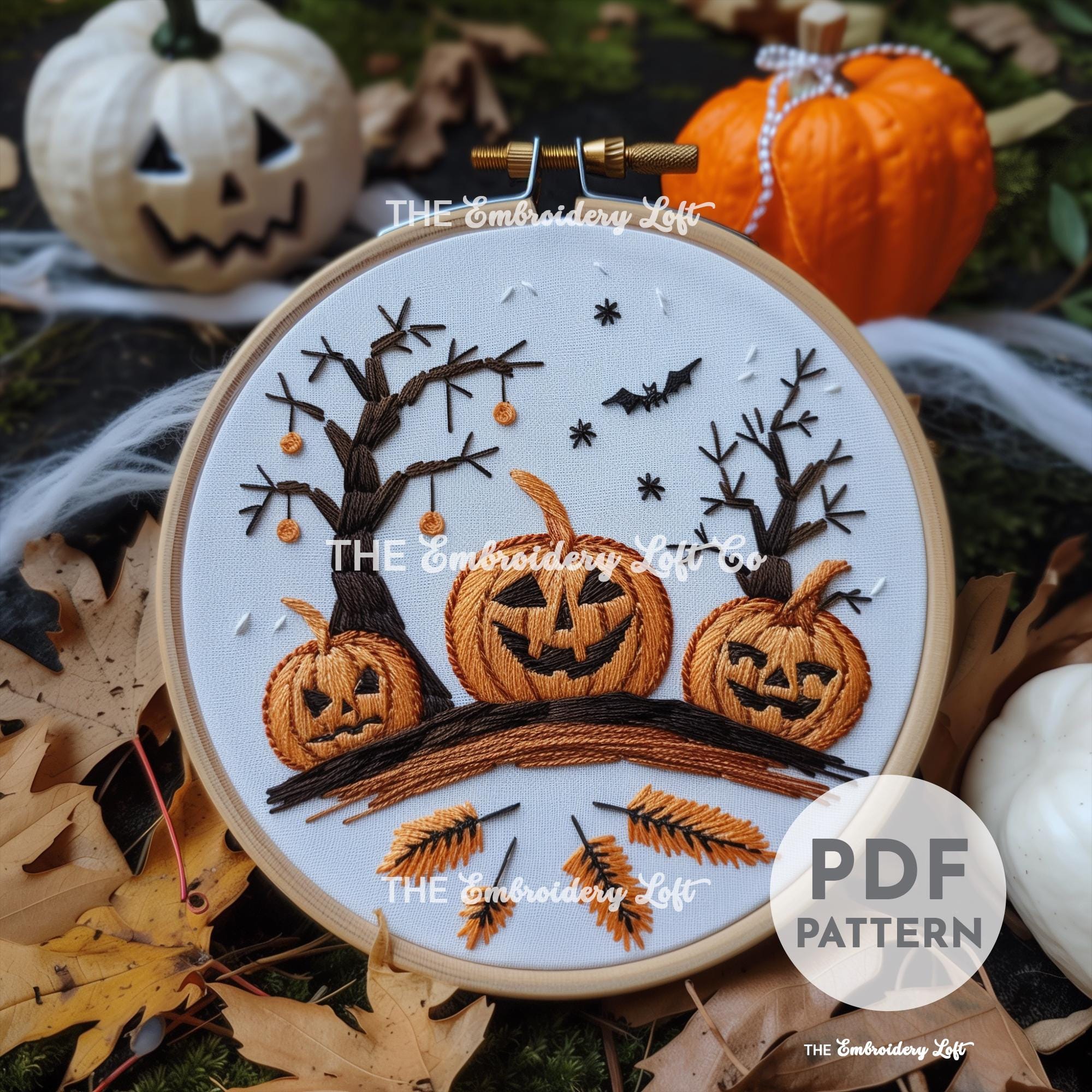 Spooky Pumpkins Hand Embroidery Pattern