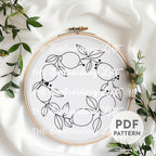 Lemon Wreath Hand Embroidery Pattern