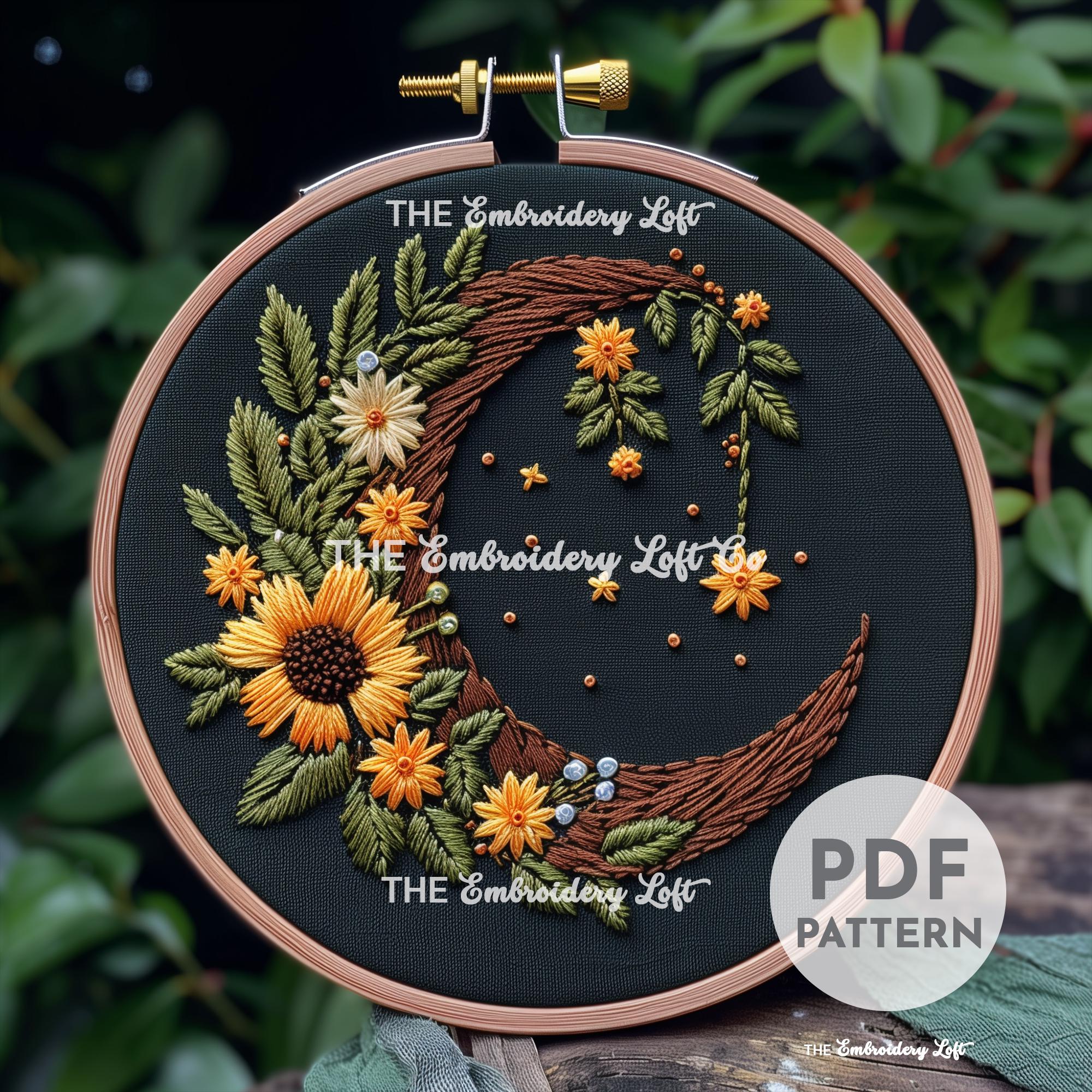 Forest Moon Hand Embroidery Pattern
