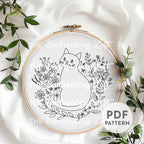 Black Cat Hand Embroidery Pattern