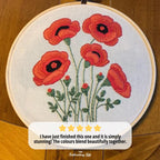 Red Poppies Hand Embroidery Pattern