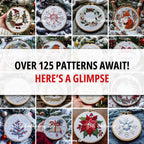 MINI COLLECTION, Christmas Hand Embroidery Pattern Collection, Current and Future Designs, Lifetime Access, Hand Embroidery, Embroidery PDF