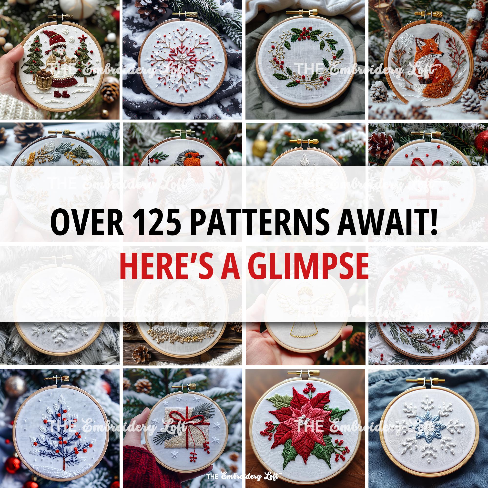 MINI COLLECTION, Christmas Hand Embroidery Pattern Collection, Current and Future Designs, Lifetime Access, Hand Embroidery, Embroidery PDF