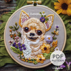 Chihuahua Hand Embroidery Pattern