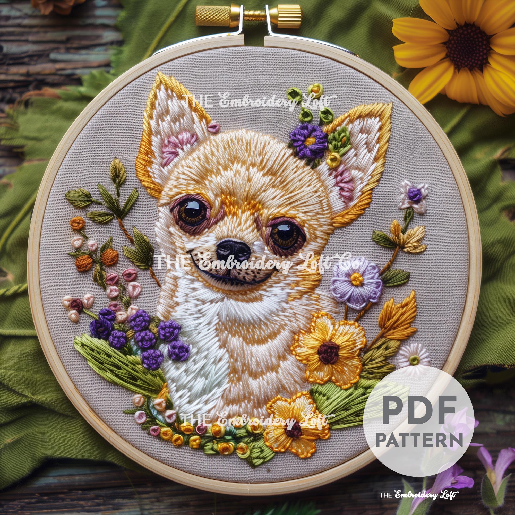 Chihuahua Hand Embroidery Pattern