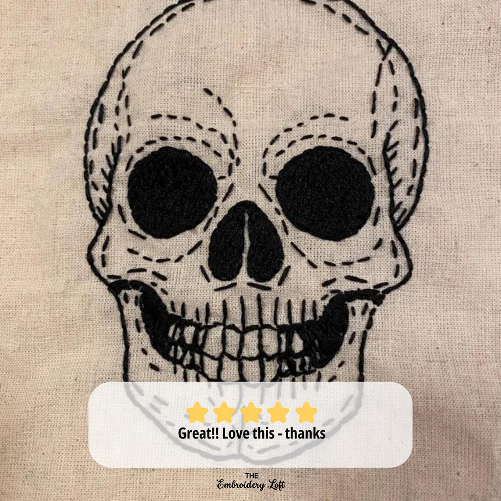 Anatomical Skull Hand Embroidery Pattern