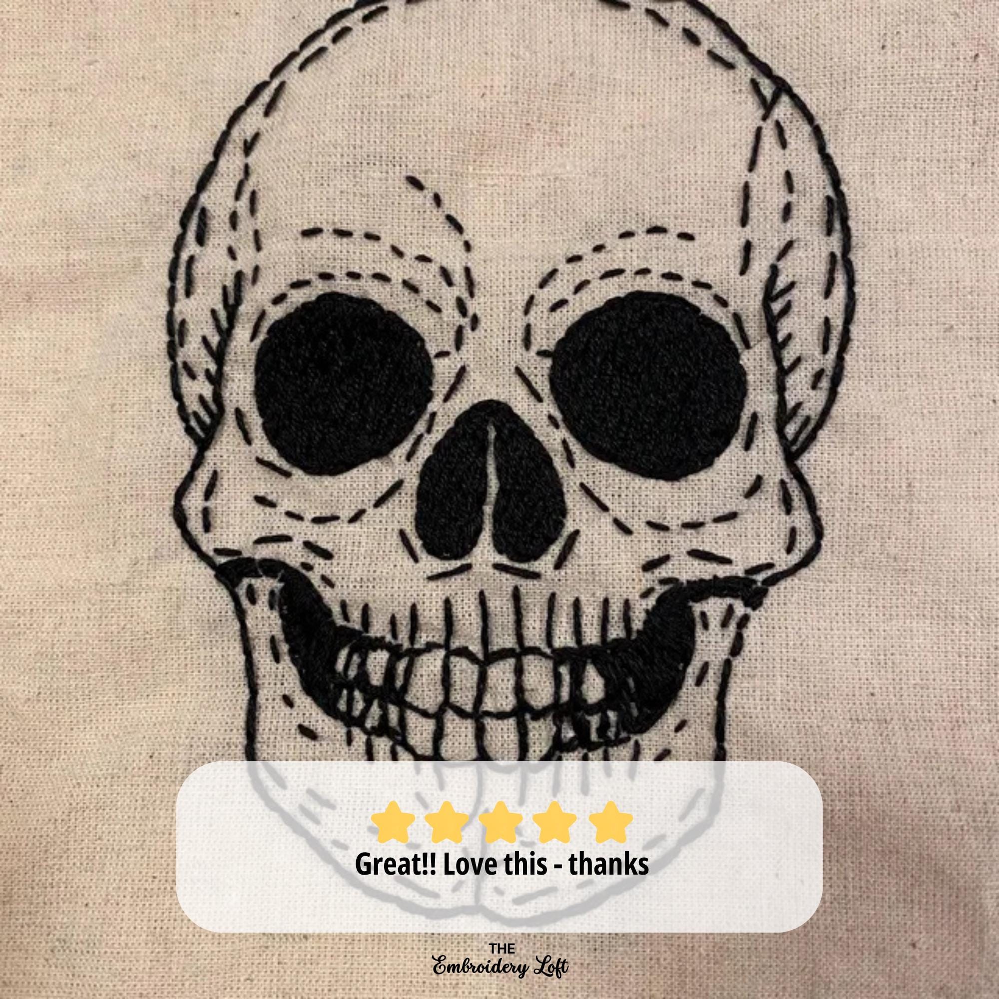 Anatomical Skull Hand Embroidery Pattern