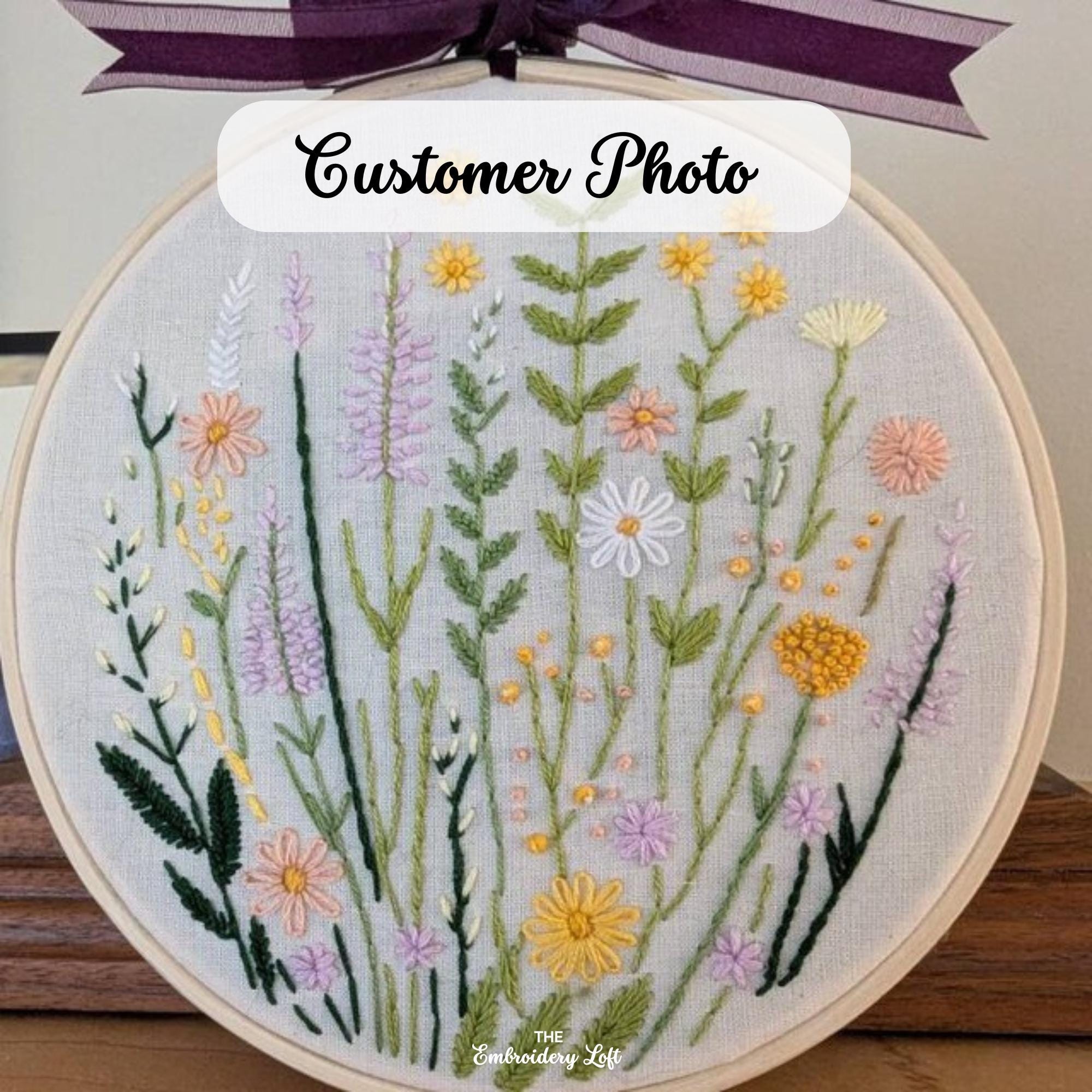 Meadow of Wildflowers Hand Embroidery Pattern