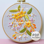 Tropical Flowers Hand Embroidery Pattern