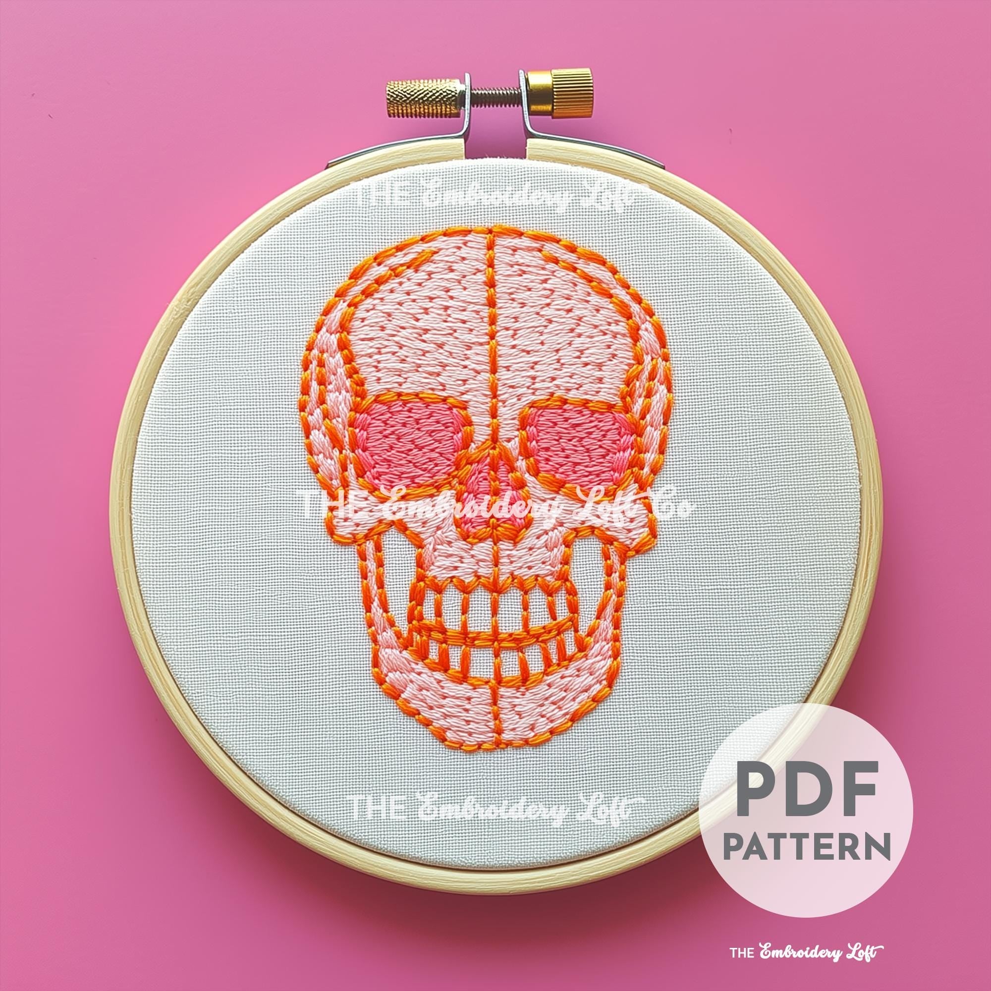 Retro Skull Hand Embroidery Pattern