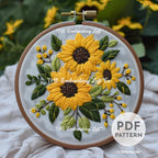 Bouquet of Sunflowers Hand Embroidery Pattern