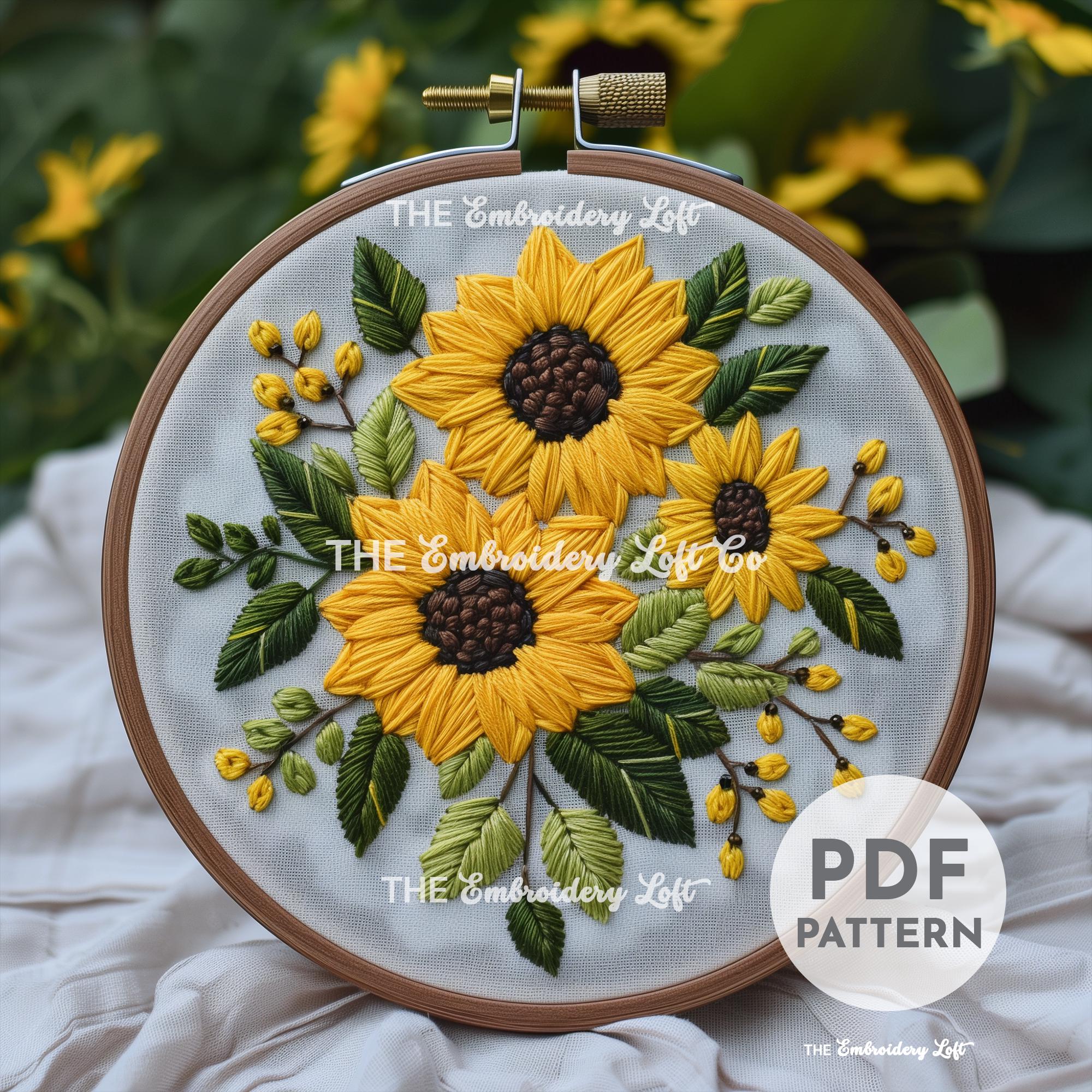 Bouquet of Sunflowers Hand Embroidery Pattern