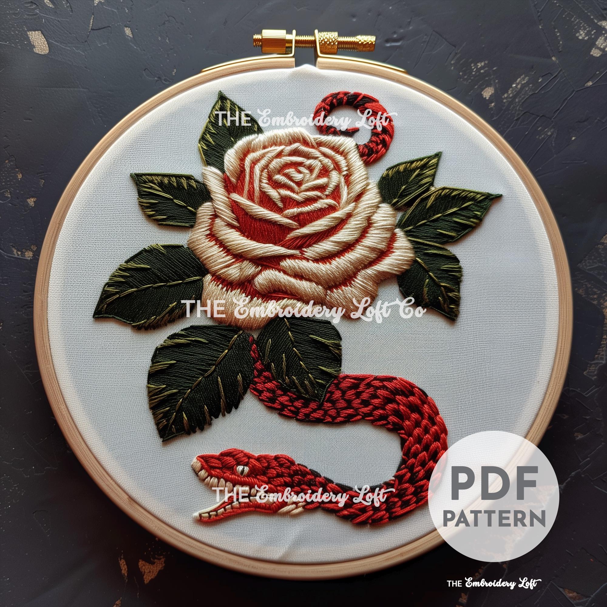 Snake Hand Embroidery Pattern