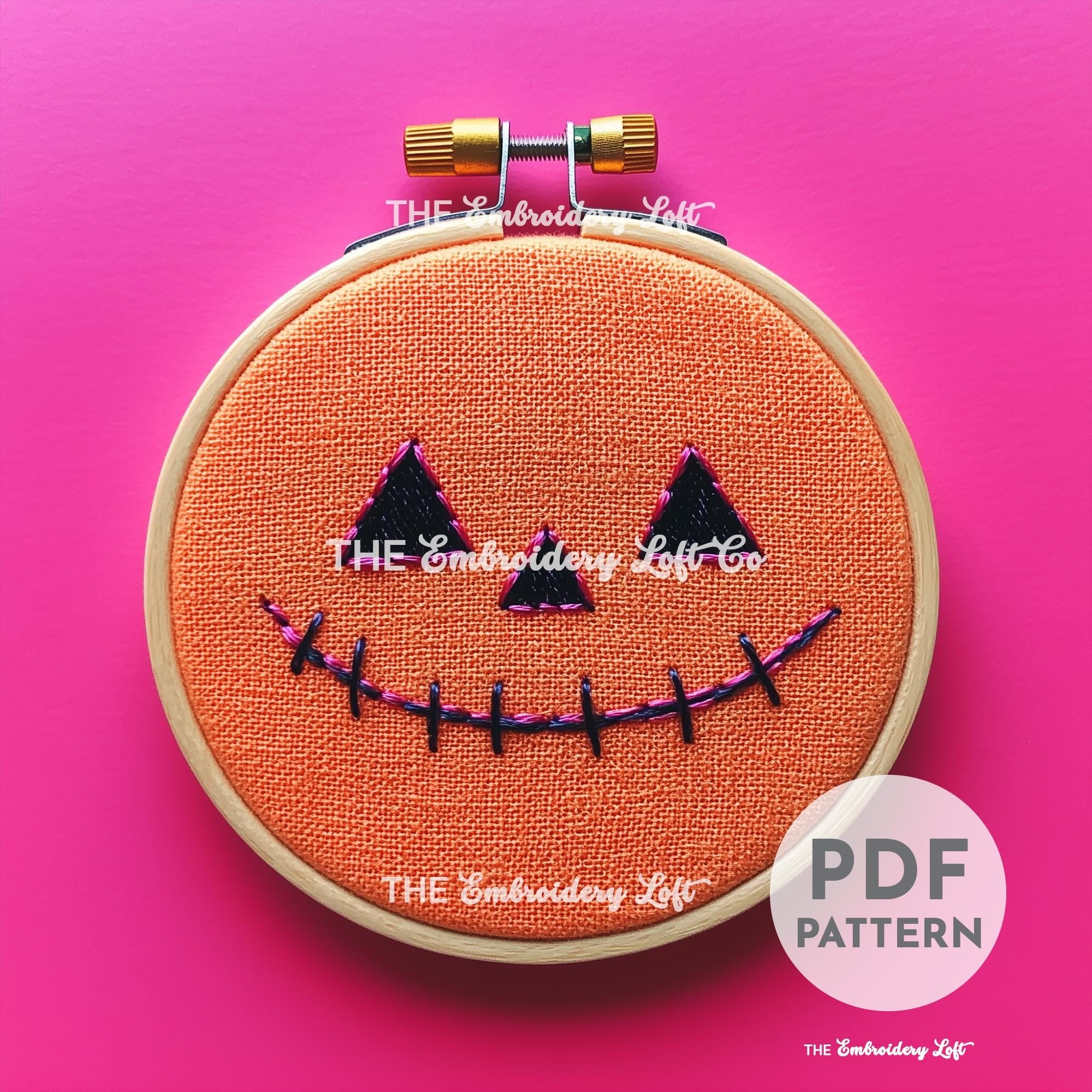 Jack-O-Lantern Hand Embroidery Pattern