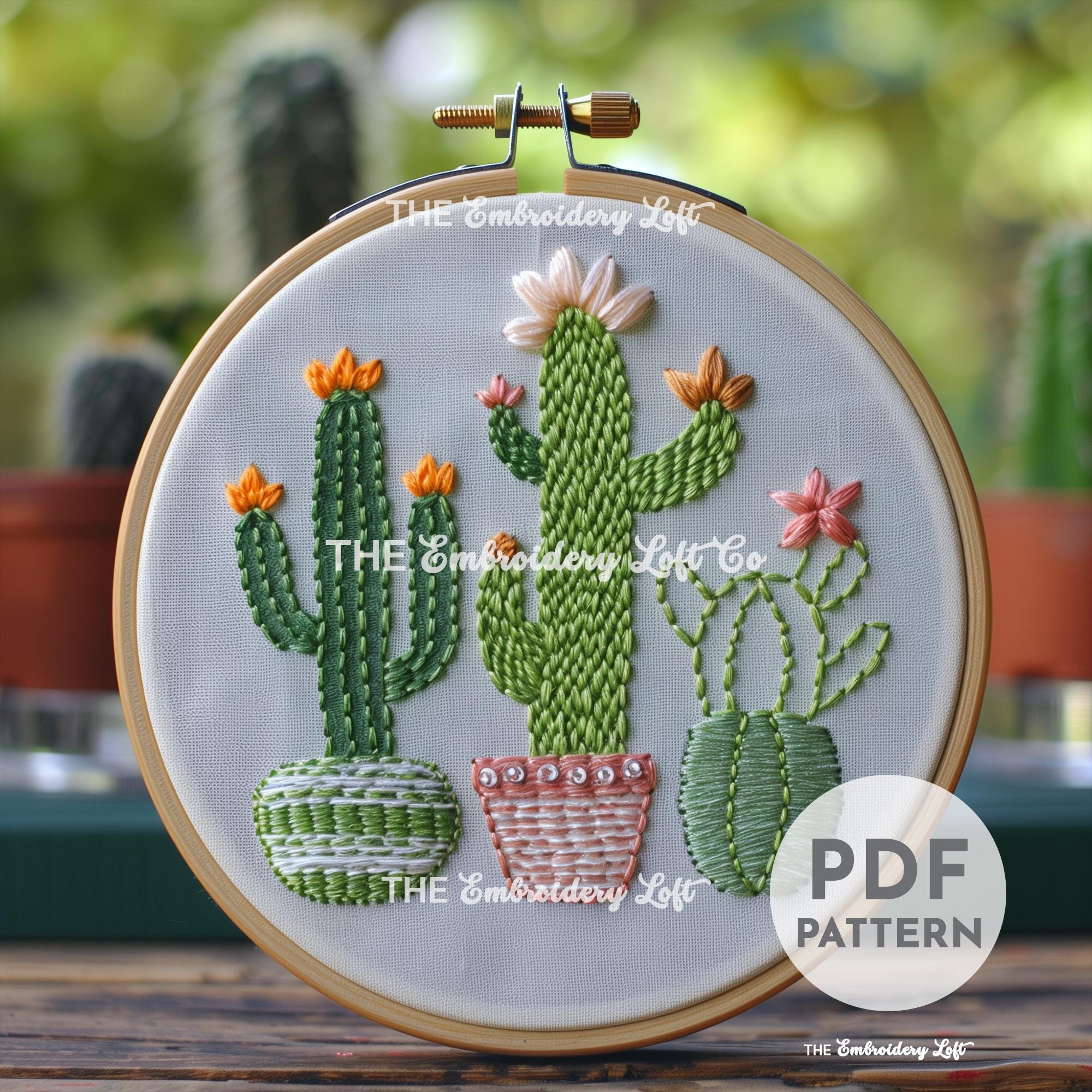 Cactus Hand Embroidery Pattern