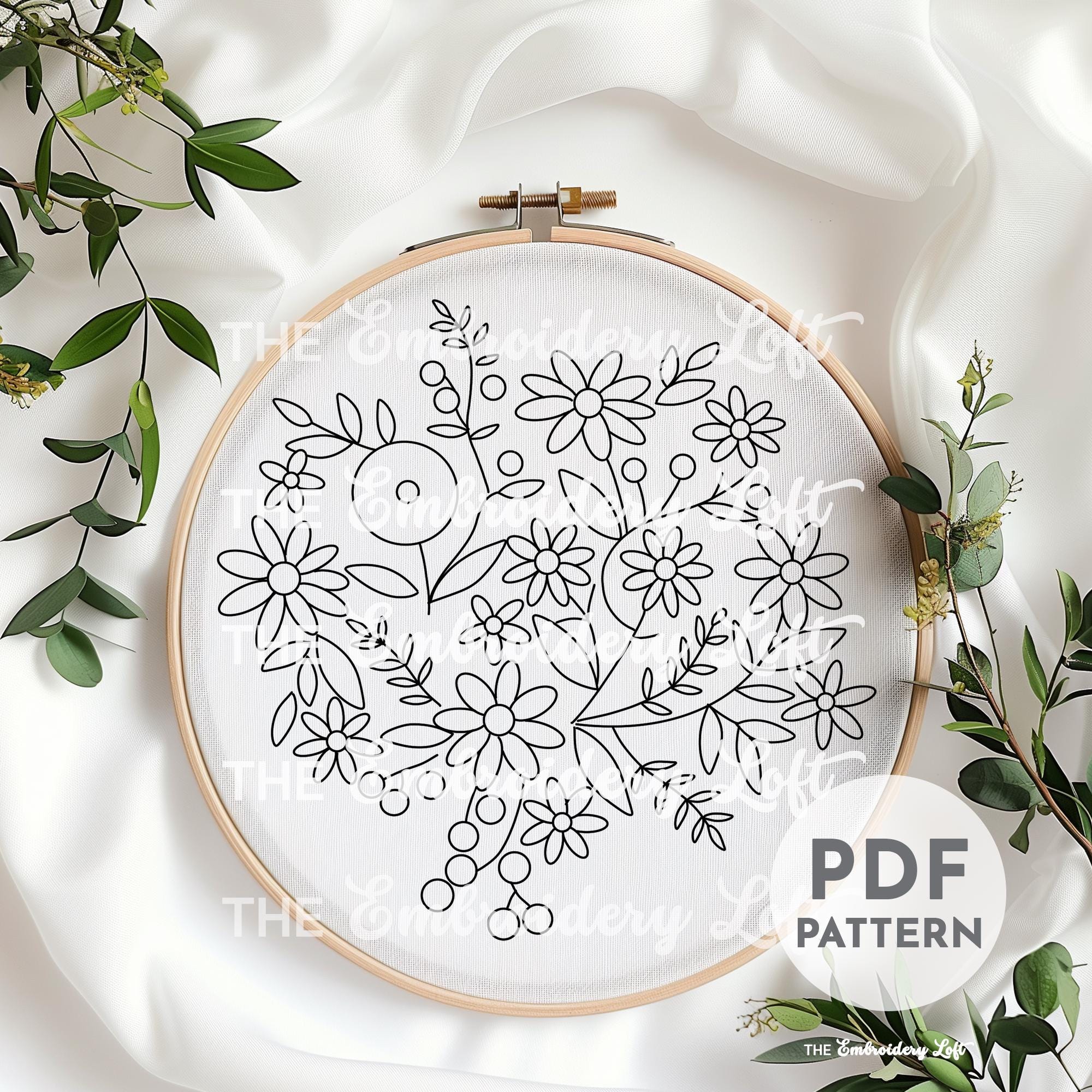 Summer Flowers Hand Embroidery Pattern