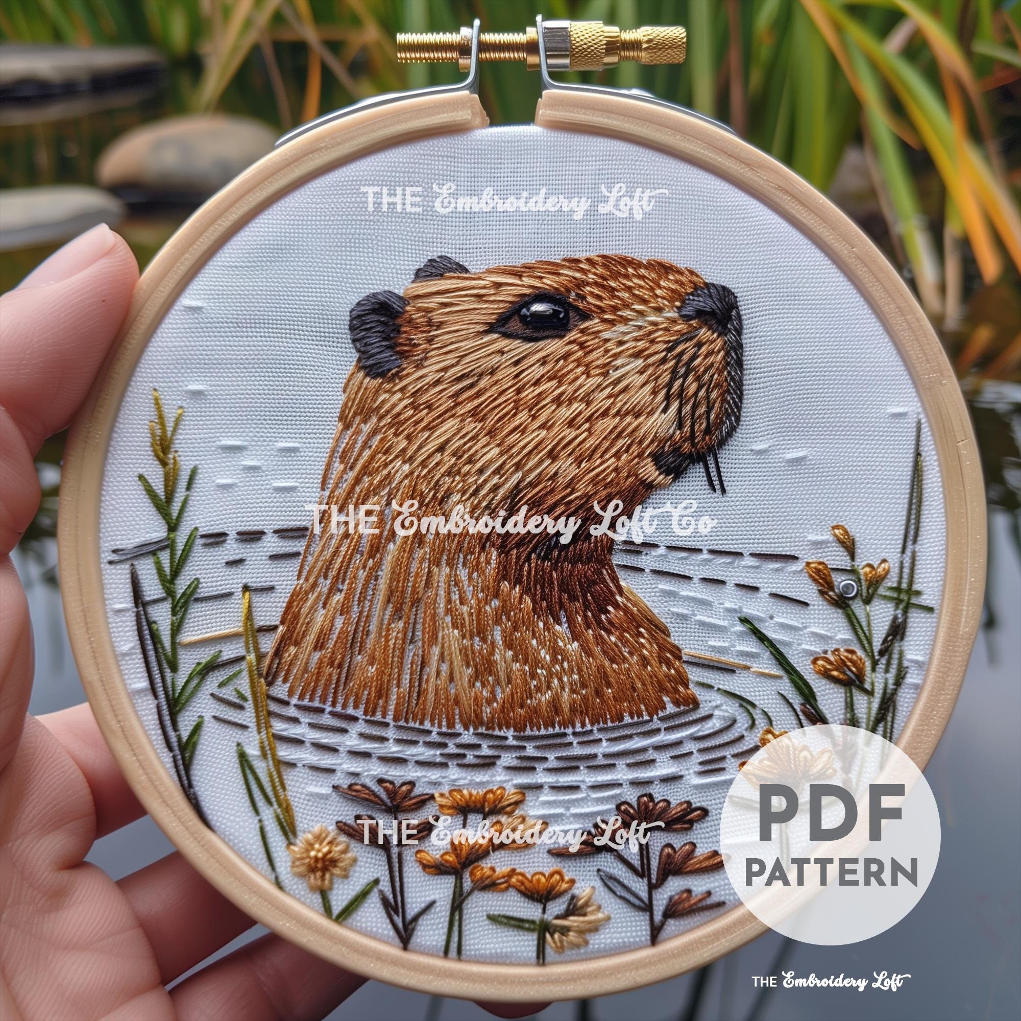 Capybara Hand Embroidery Pattern