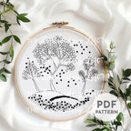 Autumn Trees Hand Embroidery Pattern