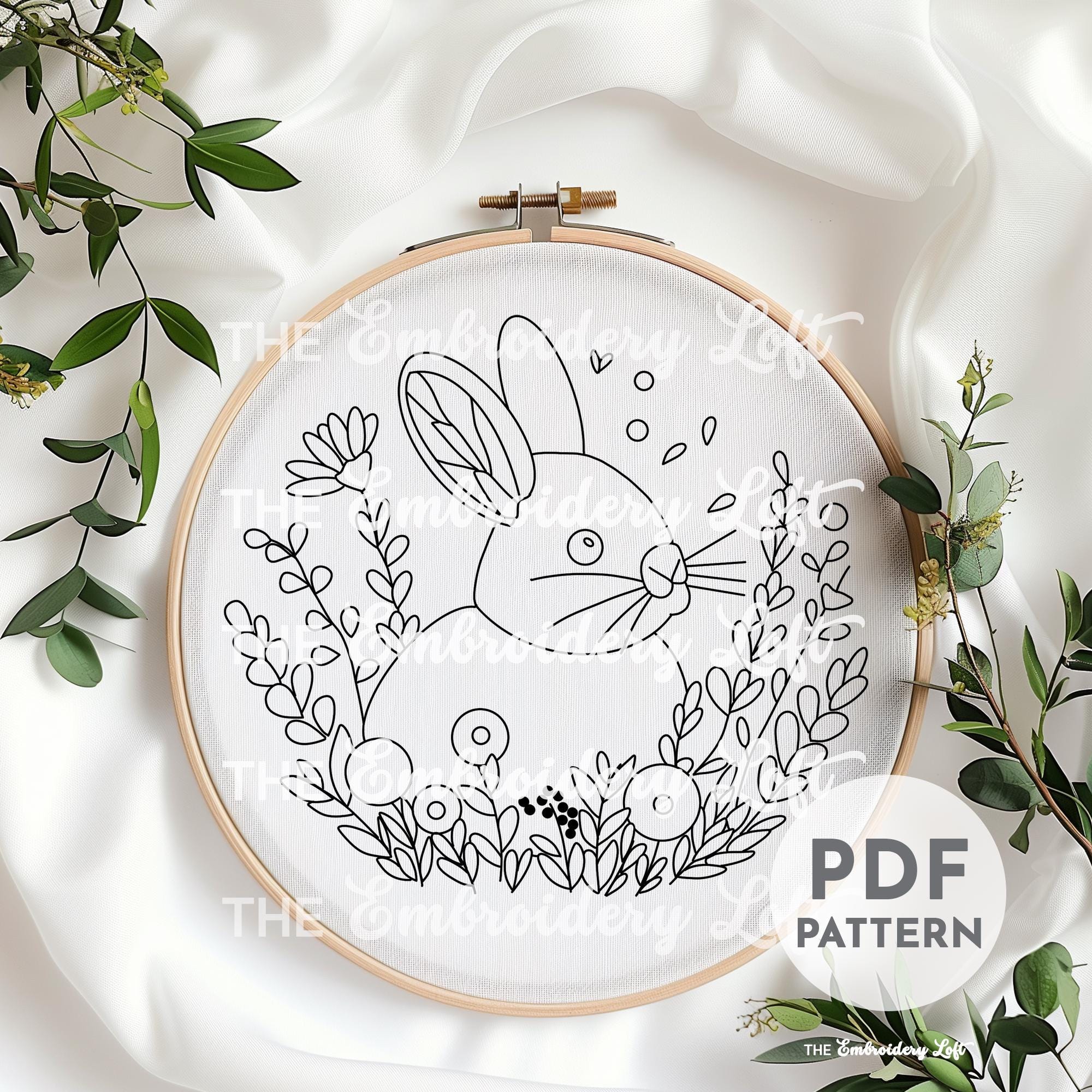 Easter Bunny Hand Embroidery Pattern