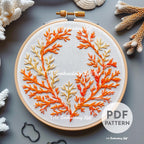 Coral Wreath Hand Embroidery Pattern