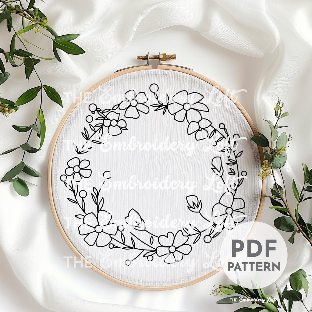 Buttercup Wreath Hand Embroidery Pattern