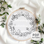 Buttercup Wreath Hand Embroidery Pattern