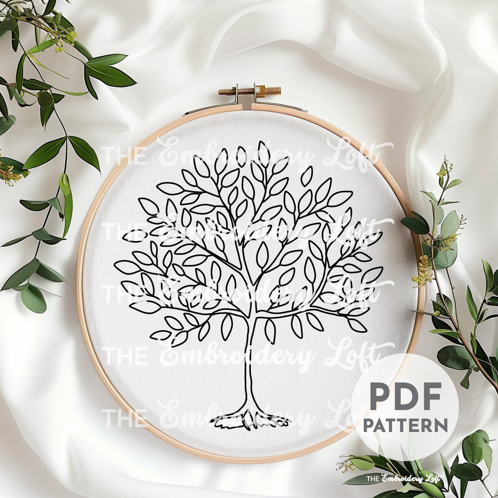 Olive Tree Hand Embroidery Pattern