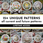 MINI COLLECTION, Easter Hand Embroidery Pattern Collection, Current and Future Designs, Lifetime Access, Hand Embroidery, DIY
