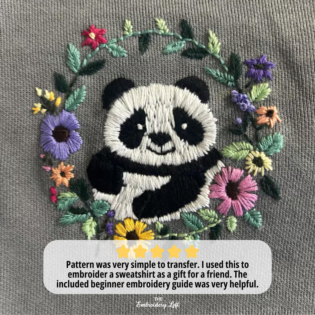 Panda Hand Embroidery Pattern