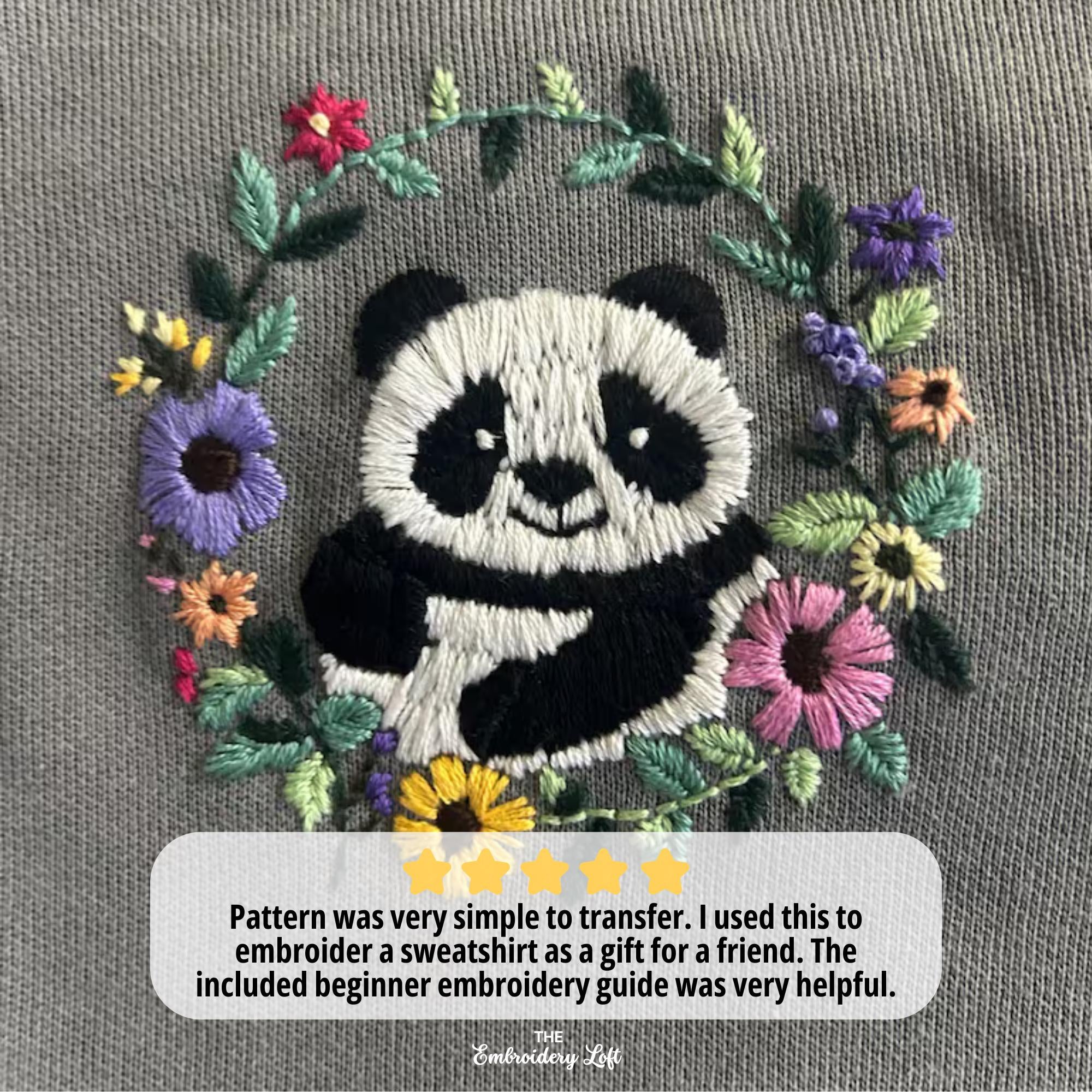 Panda Hand Embroidery Pattern