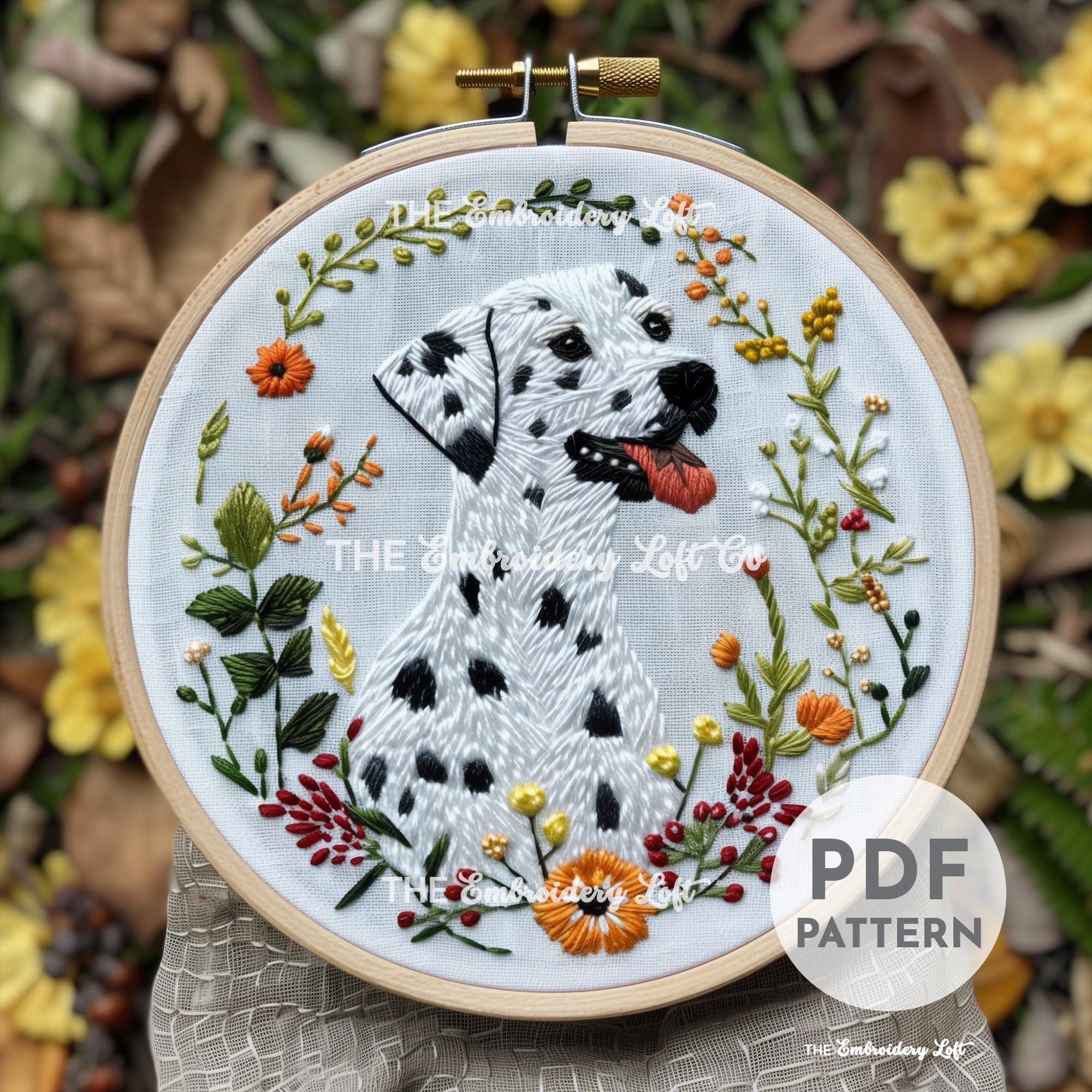 Dalmatian Hand Embroidery Pattern
