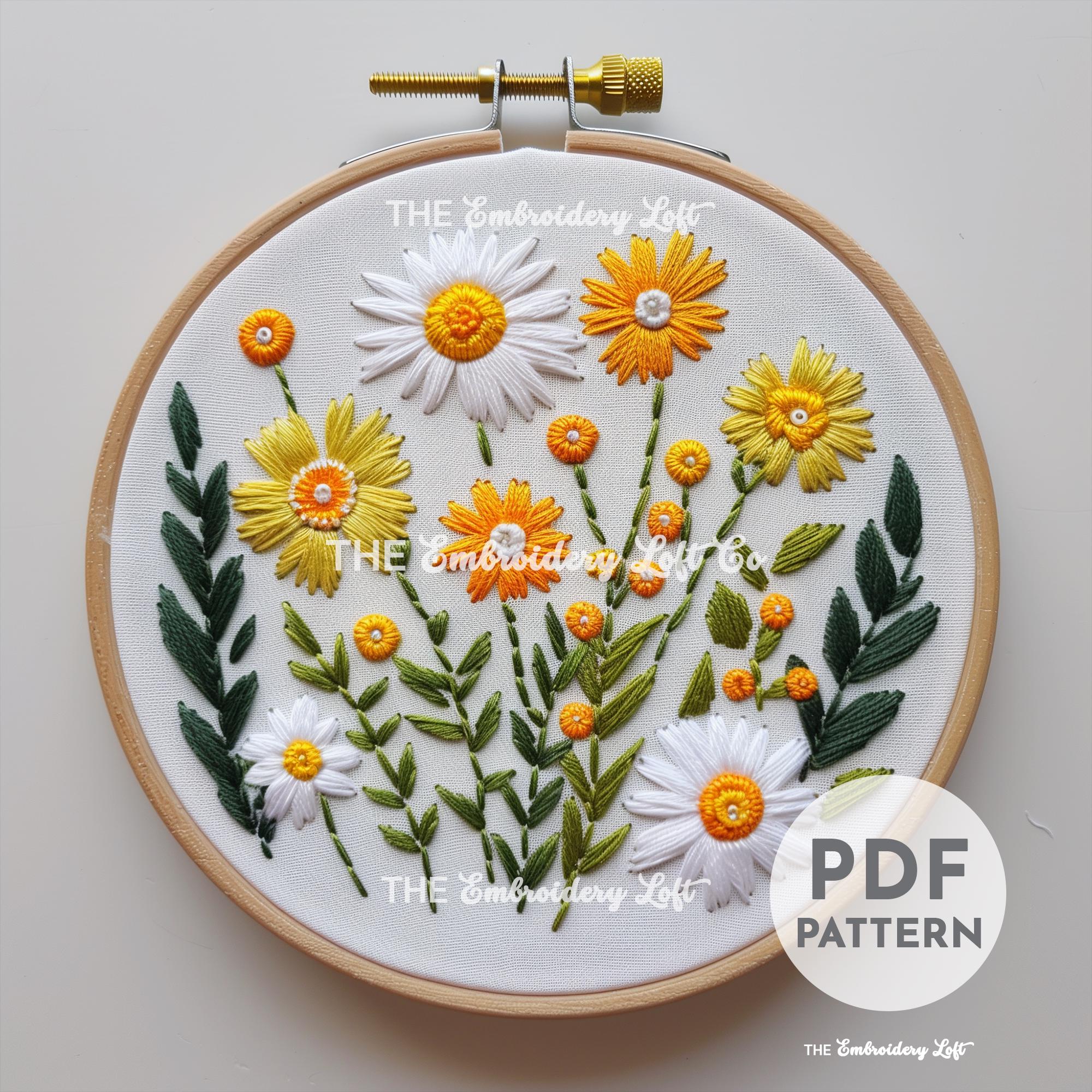 Meadow of Wildflowers Hand Embroidery Pattern